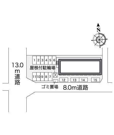 ★手数料０円★白山市末広１丁目　月極駐車場（LP）